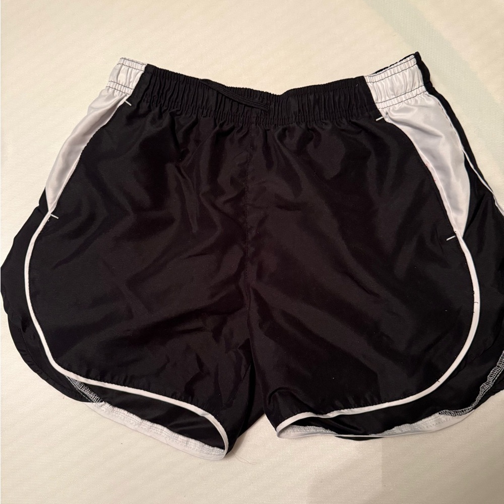 bcg Black Athletic Shorts with White Trim